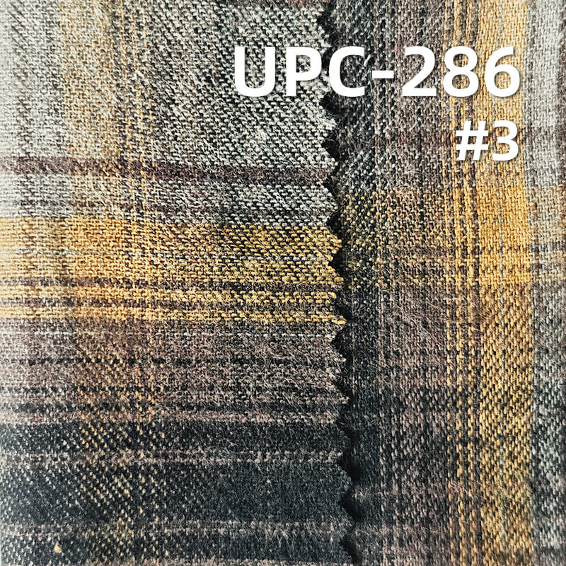 198g/m² Heavyweight Brushed Cotton Yarn-Dyed Plaid Fabric | Flannel Woven Textile | Fabric for Shirts, Skirts & Trousers
