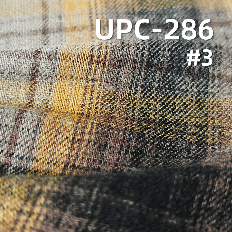 198g/m² Heavyweight Brushed Cotton Yarn-Dyed Plaid Fabric | Flannel Woven Textile | Fabric for Shirts, Skirts & Trousers