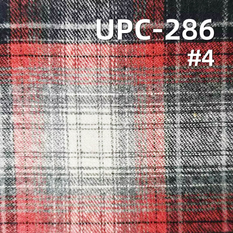 198g/m² Heavyweight Brushed Cotton Yarn-Dyed Plaid Fabric | Flannel Woven Textile | Fabric for Shirts, Skirts & Trousers