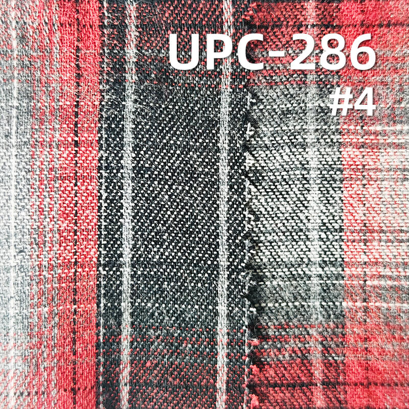 198g/m² Heavyweight Brushed Cotton Yarn-Dyed Plaid Fabric | Flannel Woven Textile | Fabric for Shirts, Skirts & Trousers