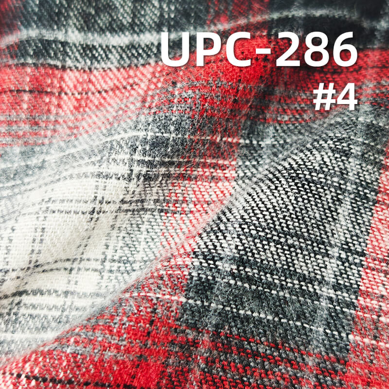198g/m² Heavyweight Brushed Cotton Yarn-Dyed Plaid Fabric | Flannel Woven Textile | Fabric for Shirts, Skirts & Trousers