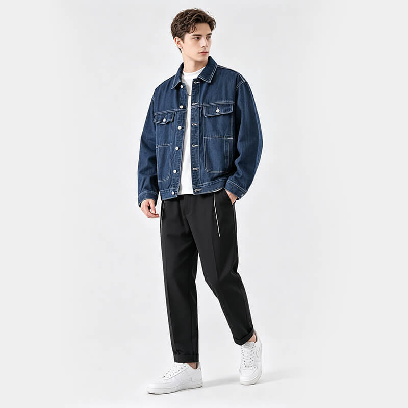 Siro-Spun Dual-Core Chenille Denim Fabric | 14 oz Heavyweight Stretch Twill Textile | Fabric for Fashion Jackets & Jeans