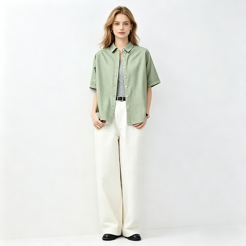 145g/m2 Polyester Jacquard Check Dyed Fabric|Stretch Fabric|Shirt Dress & Pants Fabric