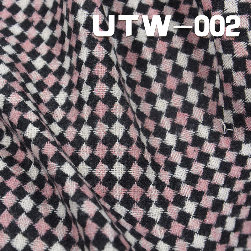 Yarn-Dyed Check Fabric | 268g/m2 Polyester Viscose Wool  Flannel Fabric | Trousers Skirts Casual Jackets Material
