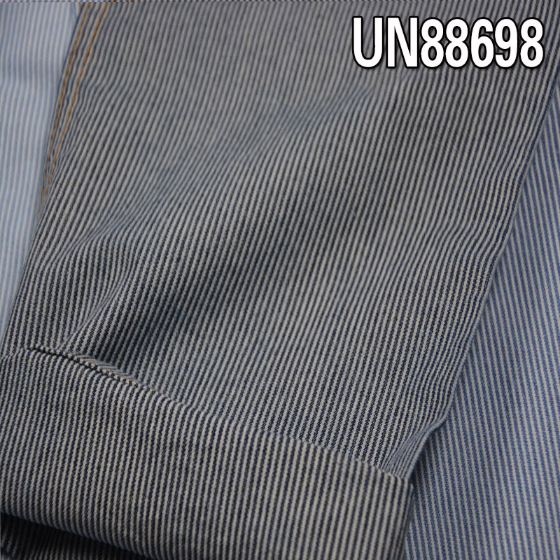 100% Cotton Denim | 9.8 oz Pure Cotton plain weave Striped Denim | Cotton Striped Fabric | Jeans, Skirts, Denim Shirts Fabric