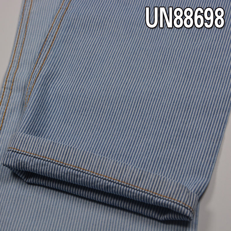 100% Cotton Denim | 9.8 oz Pure Cotton plain weave Striped Denim | Cotton Striped Fabric | Jeans, Skirts, Denim Shirts Fabric