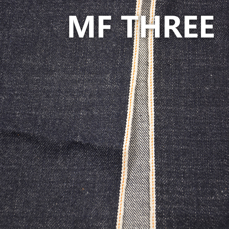 100% Cotton Selvedge Raw Denim Twill  Dark Bllue 34/35" 15.3OZ MF THREE