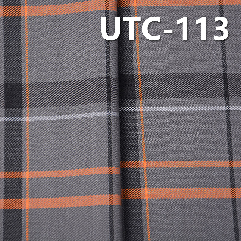 180g/m² Cotton Stretch Twill Yarn-Dyed Fabric | Check Fabric | Fabric for Pants, Skirts, Casual Tops