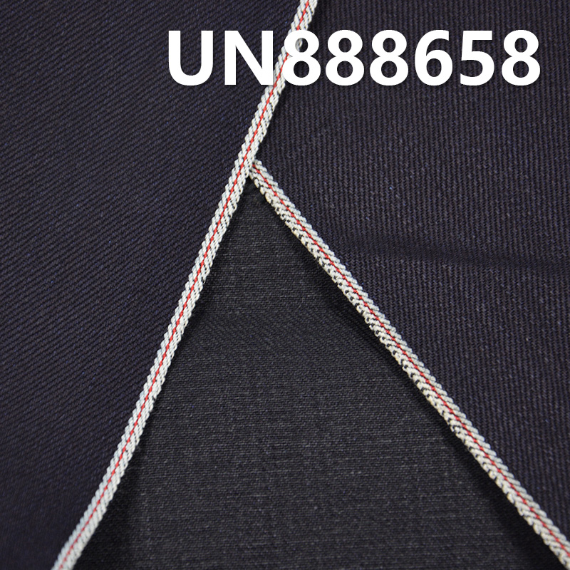 100% Cotton Dark Blue Fill Black Selvedge Denim Twill 30/31" 13.85oz UN888658