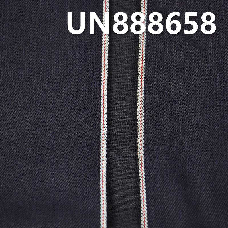 100% Cotton Dark Blue Fill Black Selvedge Denim Twill 30/31" 13.85oz UN888658
