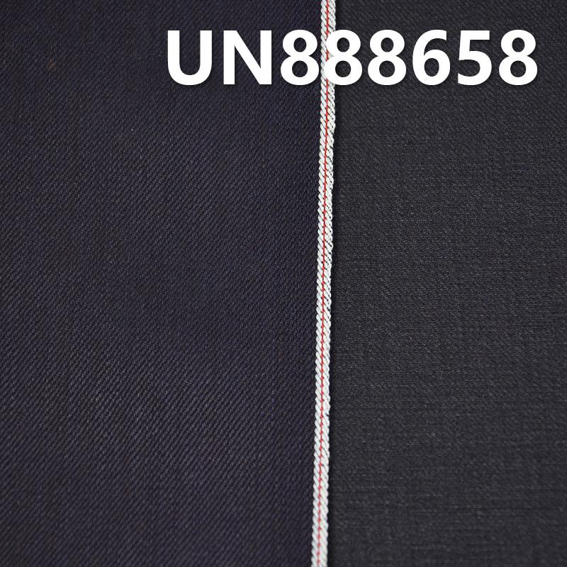 100% Cotton Dark Blue Fill Black Selvedge Denim Twill 30/31" 13.85oz UN888658