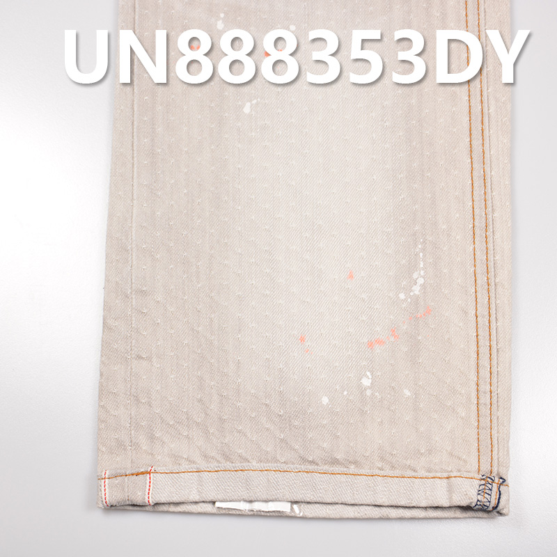 100% Cotton Slub Star Dot Dobby Grey Denim|10 oz Selvedge Denim |Denim for Jeans, Skirts, Jackets