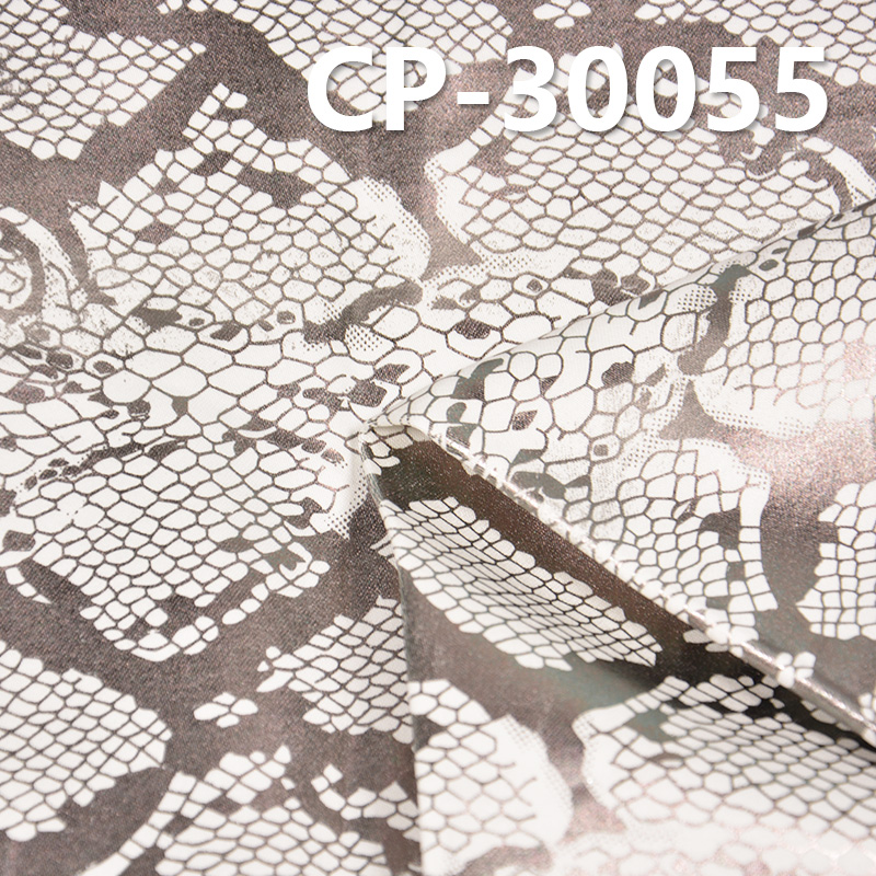 Printed Sateen Fabric | 221 g/m2 Cotton Stretch Fabric | Hot Stamped Snake Skin Pattern | For Designer Skirts Pants Tops