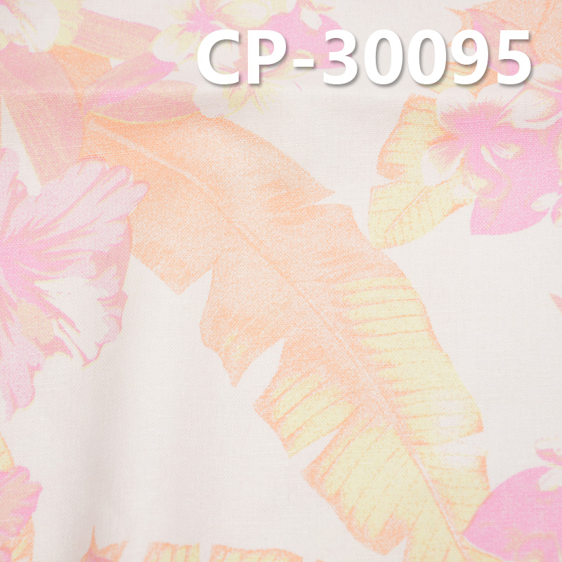 Linen Cotton Printed Fabric 175 g/m2 | Tropical Print Pattern | For Casual Shirts Skirts Pants