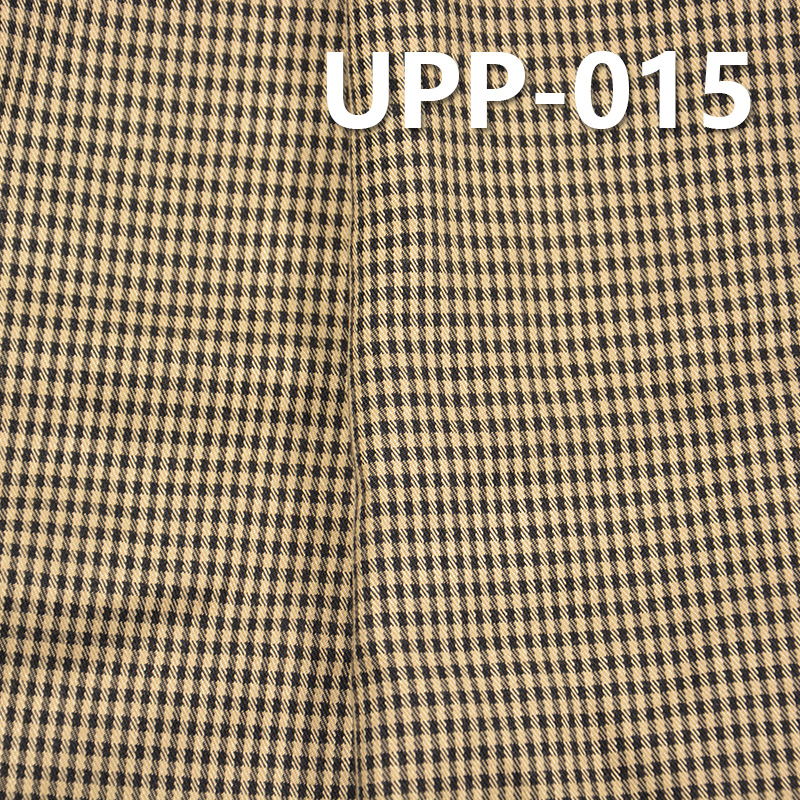 100% Polyester Yarn-Dyed Fabric | 130 g/m2 Check Fabric | Yellow Black Check | For Casual Shirts Skirts Pants