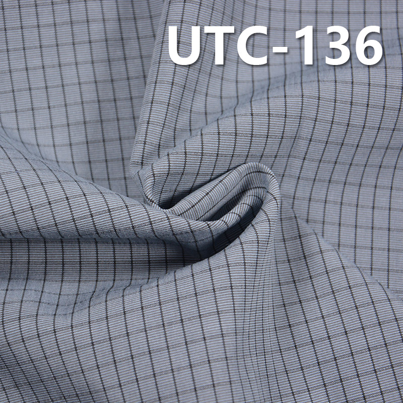 100%Polyester Yarn Dyed Check Fabric 55/56" 145g/m2 UTC-136