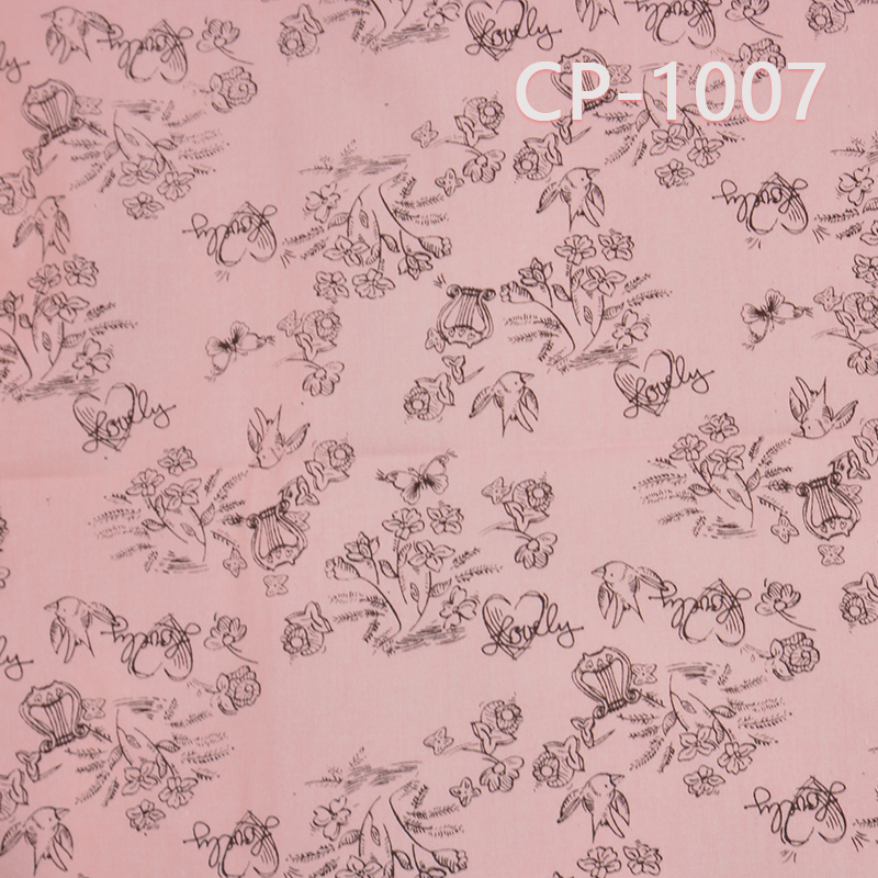 Cotton Print Fabric | 181g/m² Brushed Plain Cotton with Swallow Flower Design | Fabric for Dresses, Skirts, Tops
