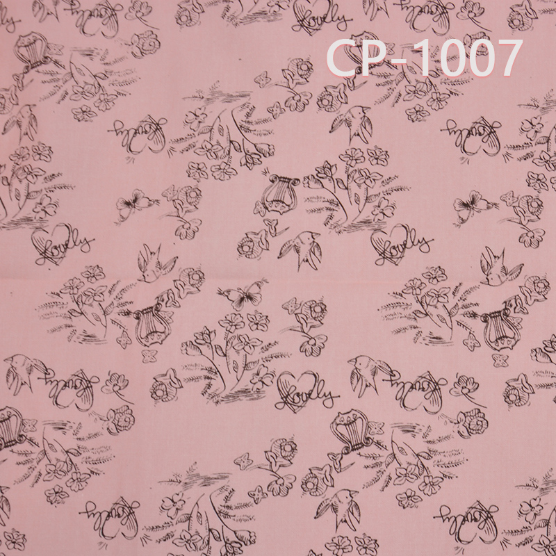 Cotton Print Fabric | 181g/m² Brushed Plain Cotton with Swallow Flower Design | Fabric for Dresses, Skirts, Tops