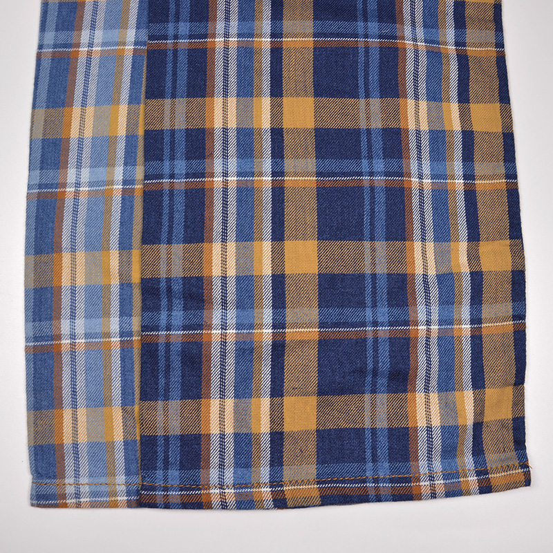 100% Cotton Yarn-Dyed Check Fabric | 4.4 oz Indigo Yarn-Dyed Fabric | For Skirts Shirts