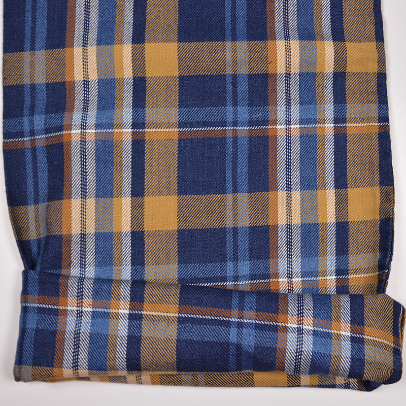 100% Cotton Yarn-Dyed Check Fabric | 4.4 oz Indigo Yarn-Dyed Fabric | For Skirts Shirts