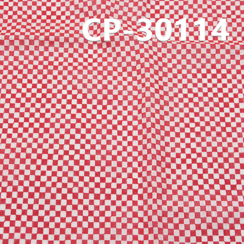 Linen Cotton Fabric | 90g/m2 Plain Weave Check Print Fabric | Fabric for Shirts, Dresses, Casual Trousers
