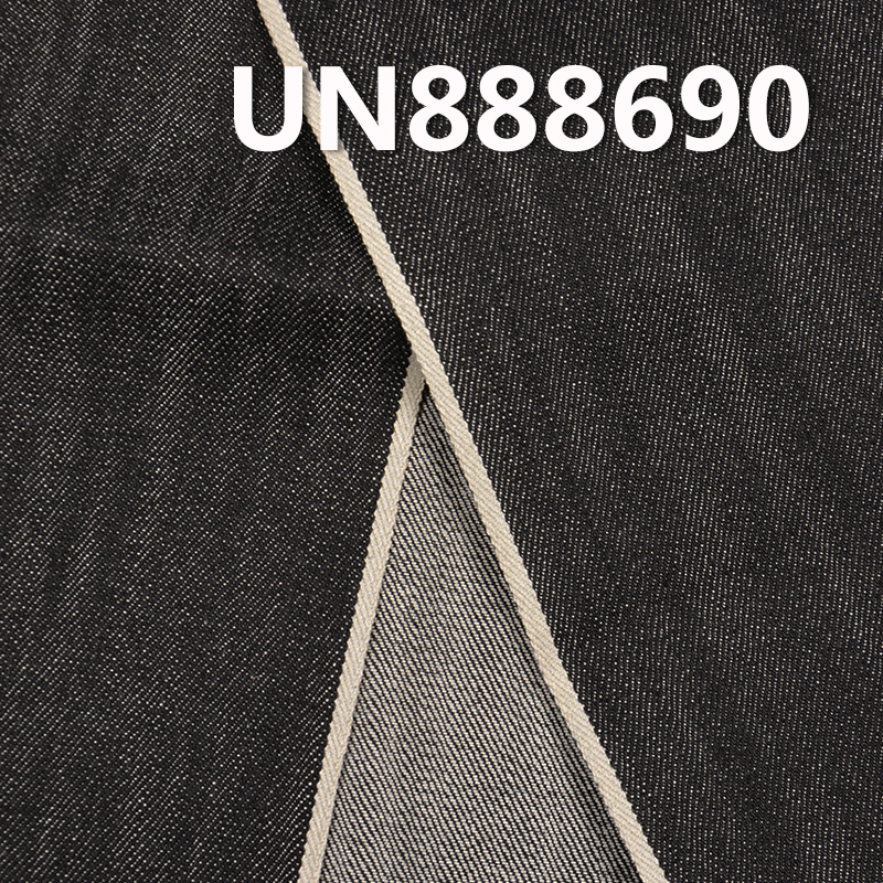 100% Cotton Black Selvedge Denim | 13.5 oz Cotton Slub Right Hand Twill Denim Fabric | For Jeans Denim Skirts Denim Jackets Outerwear