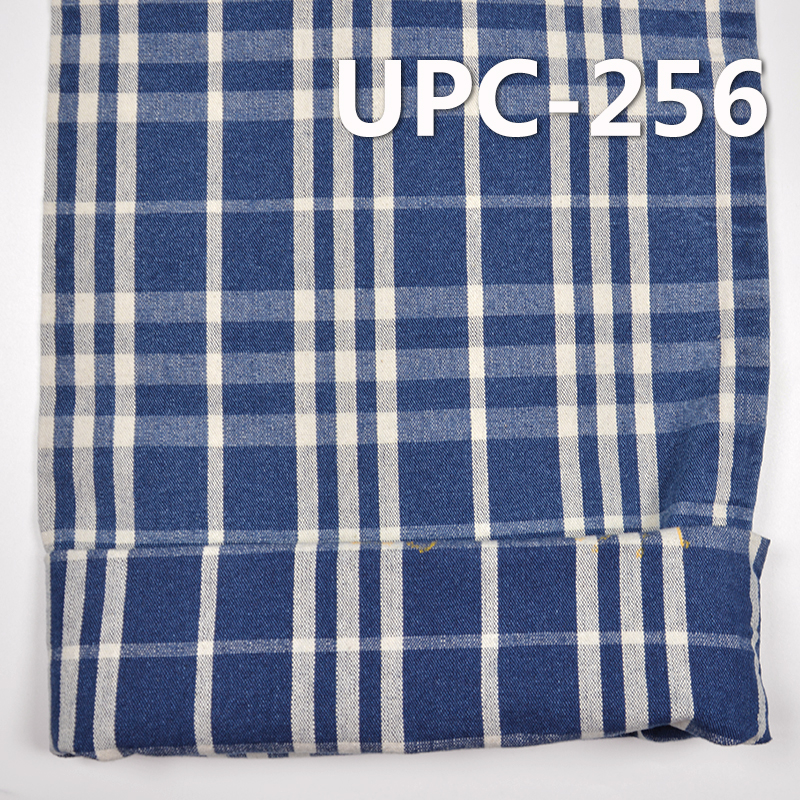 100% Cotton Yarn-Dyed Check Fabric | 288 g/m2 Indigo Yarn-Dyed Plaid Fabric | For Pants Skirts Jackets