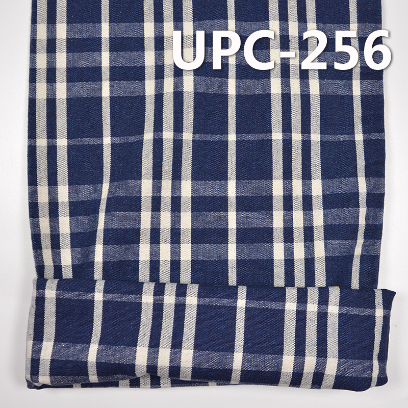 100% Cotton Yarn-Dyed Check Fabric | 288 g/m2 Indigo Yarn-Dyed Plaid Fabric | For Pants Skirts Jackets