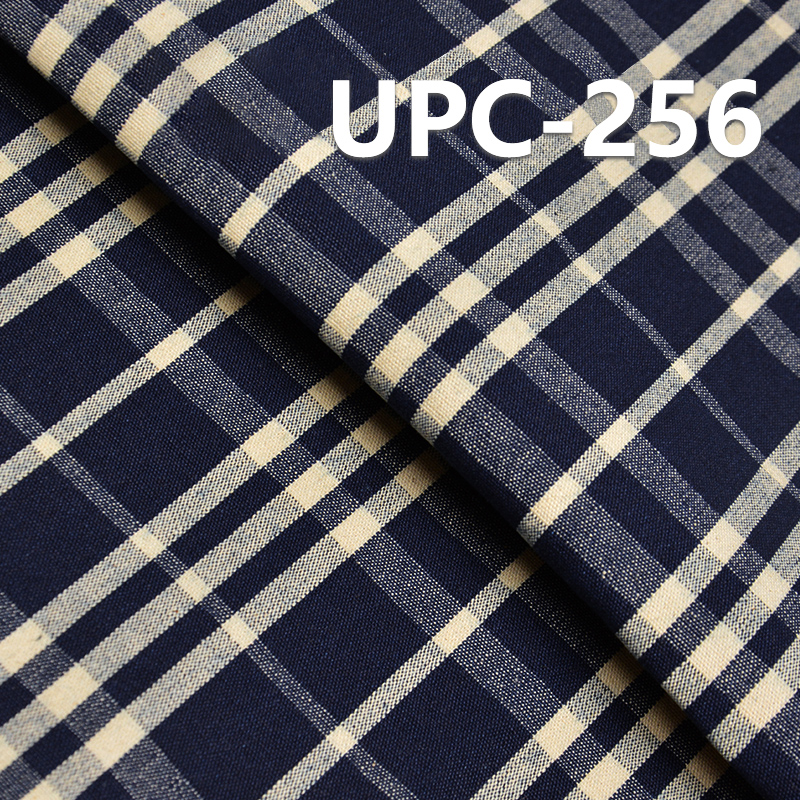 100% Cotton Yarn-Dyed Check Fabric | 288 g/m2 Indigo Yarn-Dyed Plaid Fabric | For Pants Skirts Jackets