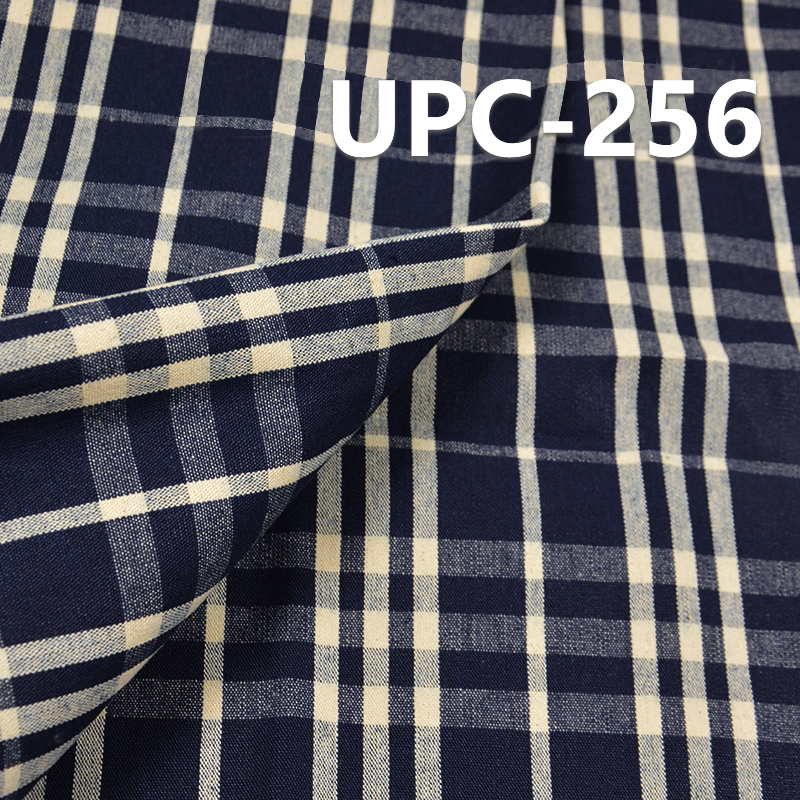 100% Cotton Yarn-Dyed Check Fabric | 288 g/m2 Indigo Yarn-Dyed Plaid Fabric | For Pants Skirts Jackets