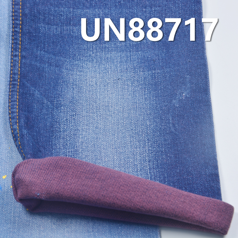 99% Cotton 1%Spandex Blue Fill Mid Blue Denim Twill 57/58"  12.3OZ UN88717