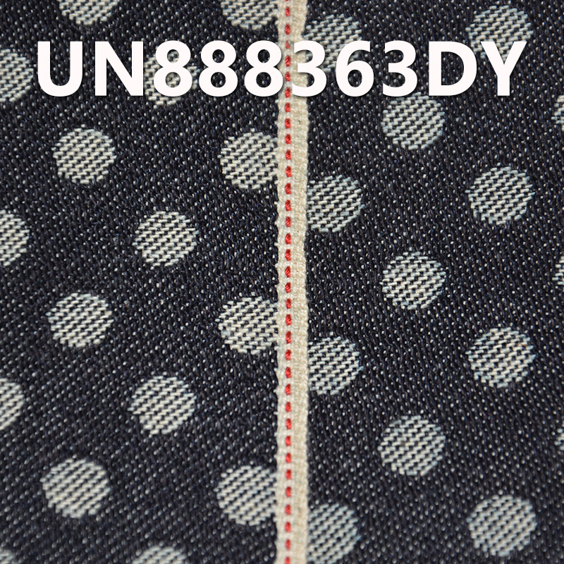 100% Cotton Polka Dot Jacquard Denim | 12 oz “Z” Twill Selvedge Denim | Fabric for Jeans & Trendy Denim Jackets