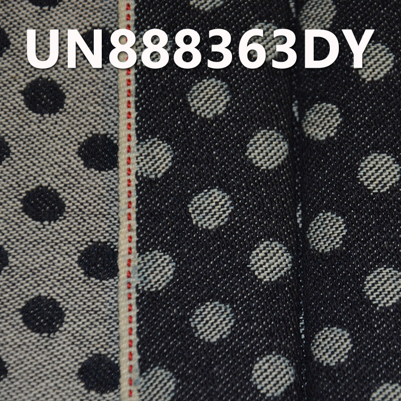 100% Cotton Polka Dot Jacquard Denim | 12 oz “Z” Twill Selvedge Denim | Fabric for Jeans & Trendy Denim Jackets
