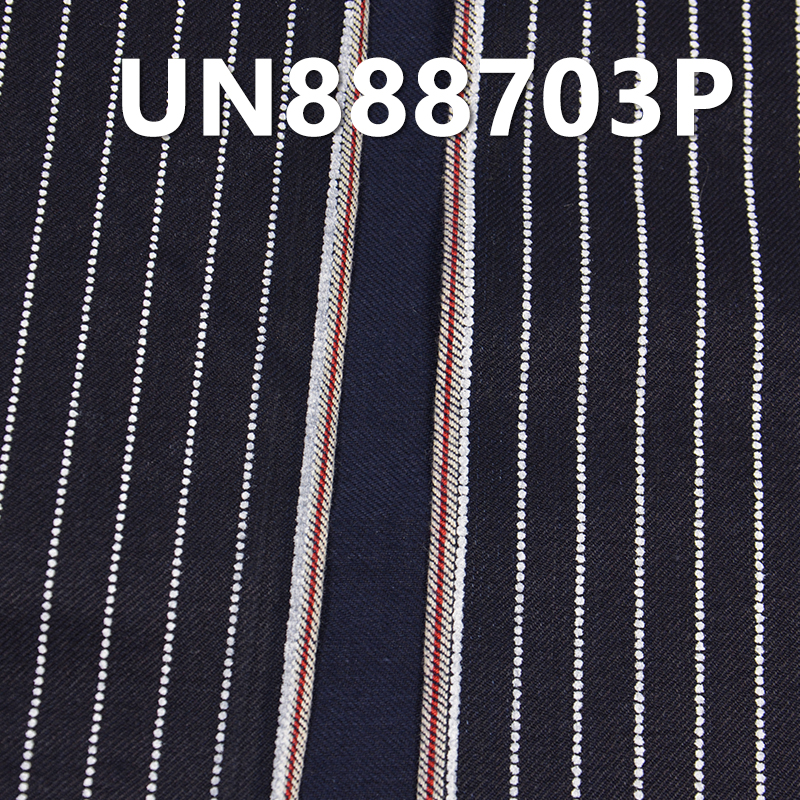 100% Cotton Selvedge Denim Fabric | 8oz Twill Blue and White Stripe Denim | Blue Face Blue Back | Fabric for Denim Skirts, Denim Tops