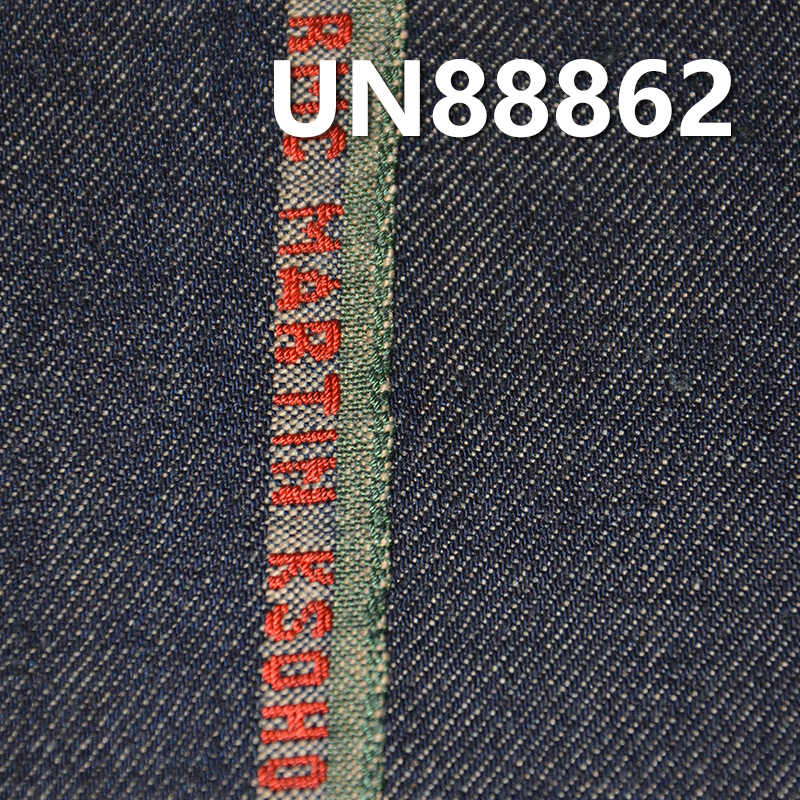 13.4oz Cotton Selvedge Denim Fabric | 3/1"Z" Twill Slub Cotton with Colored Cotton Base | Raw Denim for Jeans, Shirts & Jackets