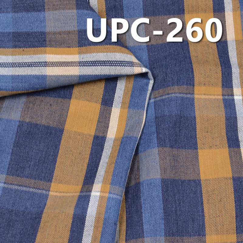 100% Cotton Yarn-Dyed Check Fabric | 4.4 oz Indigo Yarn-Dyed Fabric | For Skirts Shirts