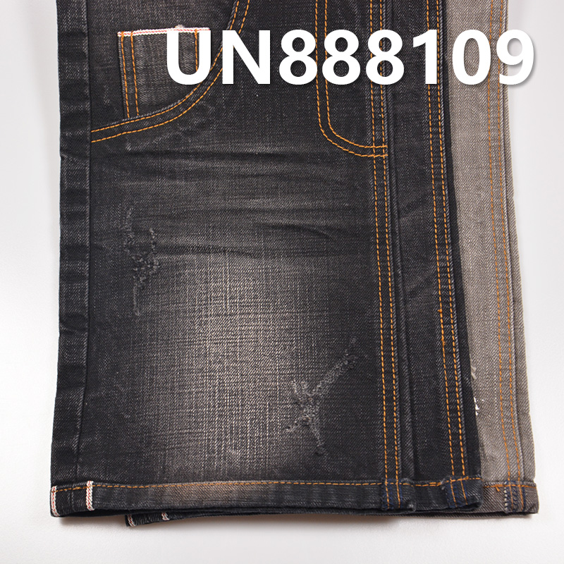 100% Cotton Slub Selvedge Denim | 14.6 oz Black Face Black Base Denim | Right-Hand Twill | Jeans，Jackets Fabric 