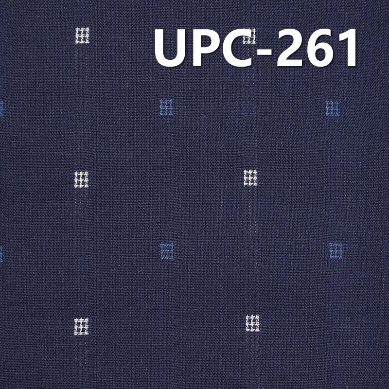 100% Cotton Yarn-Dyed Fabric | 7.5 oz Indigo Dobby Yarn-Dyed Plaid Fabric | For Skirts Pants Shirts