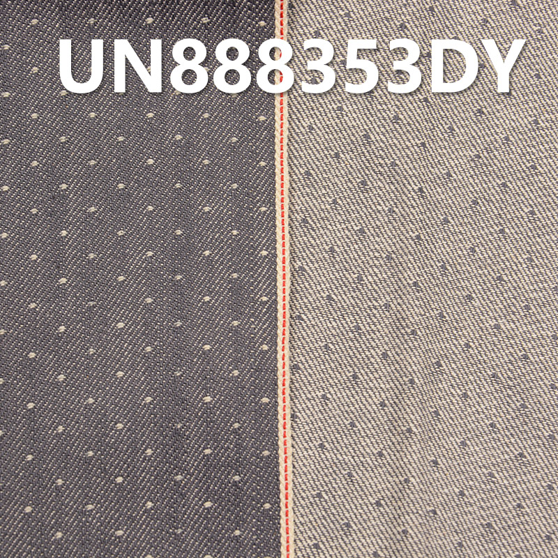 100% Cotton Slub Star Dot Dobby Grey Denim|10 oz Selvedge Denim |Denim for Jeans, Skirts, Jackets