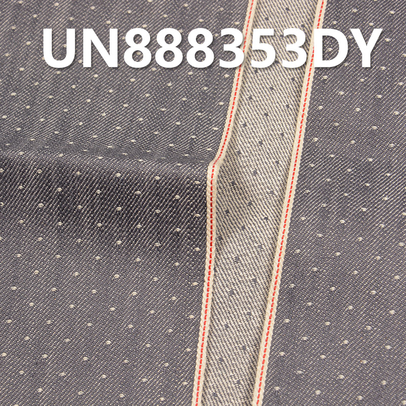 100% Cotton Slub Star Dot Dobby Grey Denim|10 oz Selvedge Denim |Denim for Jeans, Skirts, Jackets