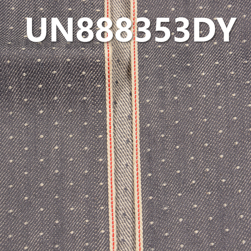 100% Cotton Slub Star Dot Dobby Grey Denim|10 oz Selvedge Denim |Denim for Jeans, Skirts, Jackets