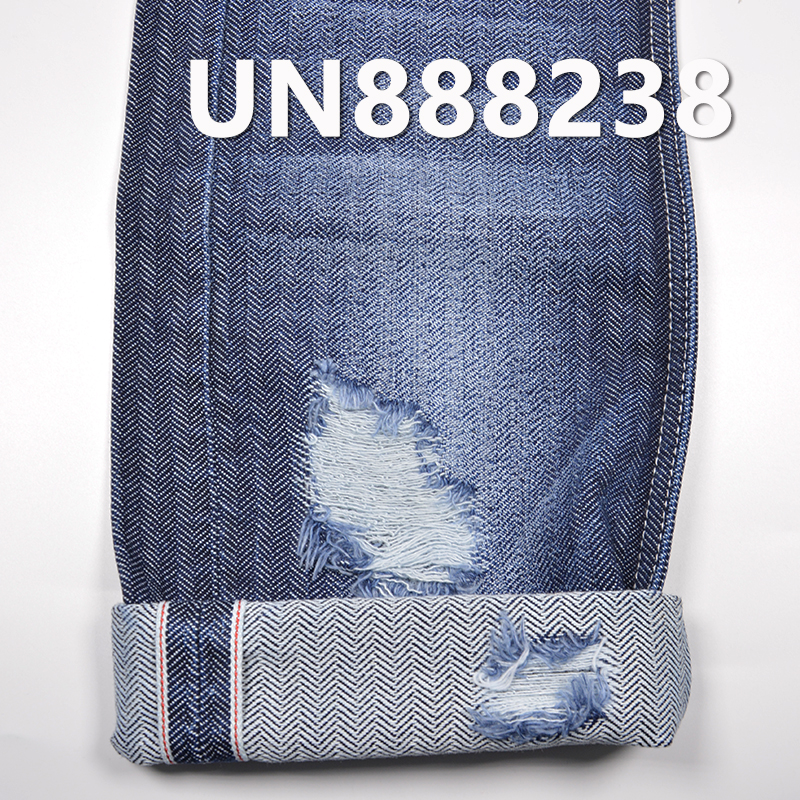 100% Cotton Denim | 12.5 oz Herringbone Twill Colored Selvedge Denim | Fishbone Pattern | Denim Pants & Jackets & Outerwear Fabric