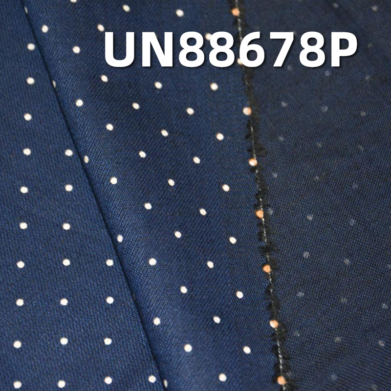 100% Cotton Blue Fill Black Denim | 4.2oz Desizing Denim Fabric | 2/1 "Z" Twill With Discharge Printed Denim | Fabric for Jeans,Skirts,Shirts