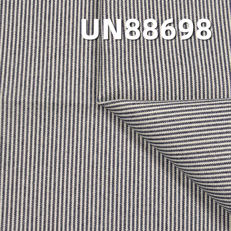 100% Cotton Denim | 9.8 oz Pure Cotton plain weave Striped Denim | Cotton Striped Fabric | Jeans, Skirts, Denim Shirts Fabric