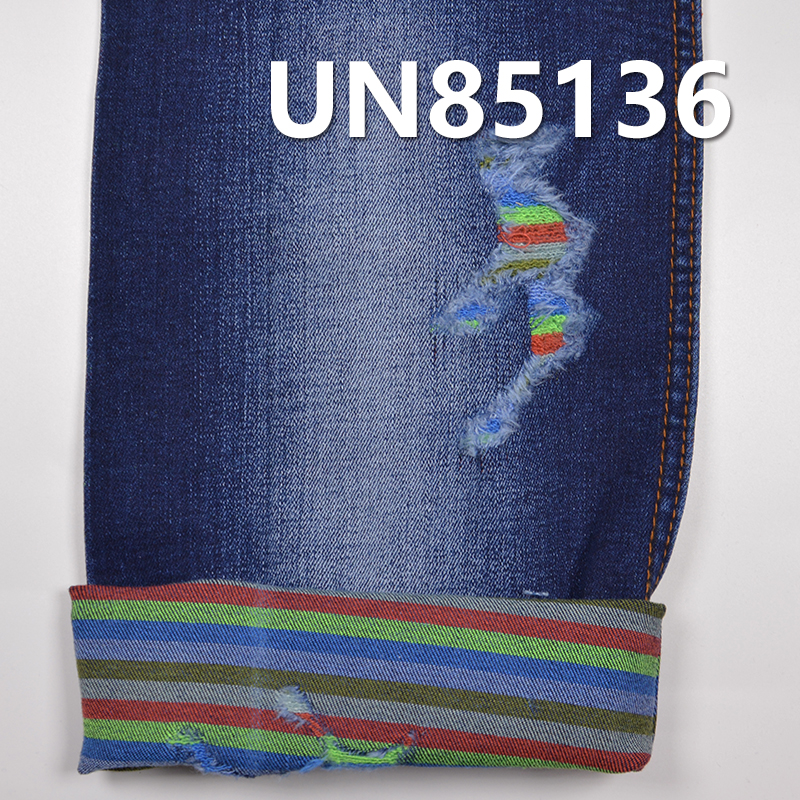 Blue  Face&Colored striped 3/1"z"Twill Denim |10.5OZ  Stretch Denim Fabric | Fabric for Jeans, Denim Skirts, Denim Jackets