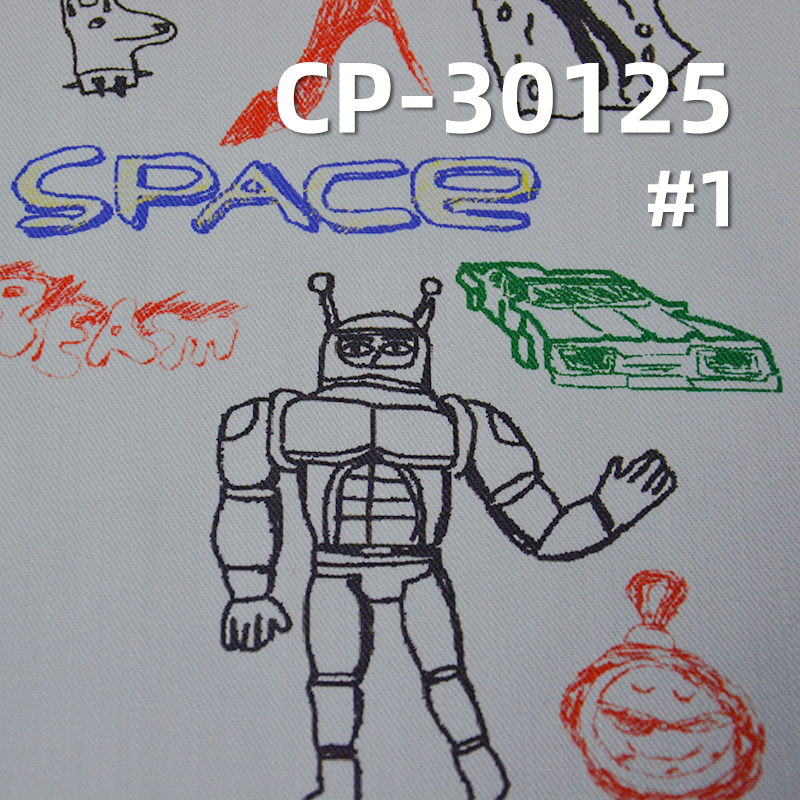 Digital Printed Fabric | 275gsm Stretch Cotton Slub Twill | For Skirts, Tops & Kid's Wear