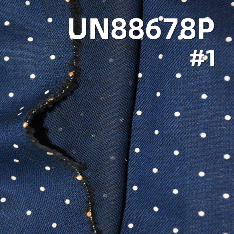 100% Cotton Blue Fill Black Denim | 4.2oz Desizing Denim Fabric | 2/1 "Z" Twill With Discharge Printed Denim | Fabric for Jeans,Skirts,Shirts