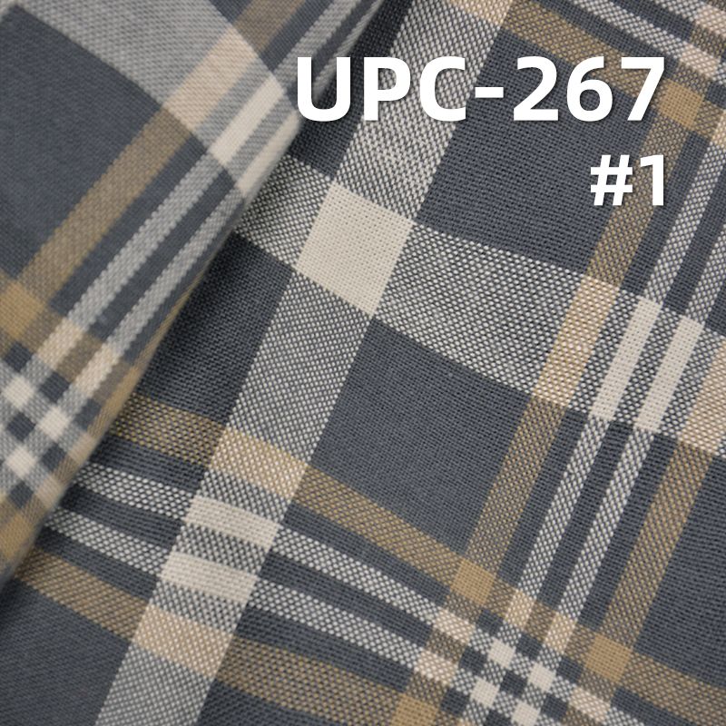 Yarn-Dyed Cotton Plaid Fabric | 130g/m2 with Wavy Weave Texture | Preppy Shirting & Fabric for Pants & Skirts