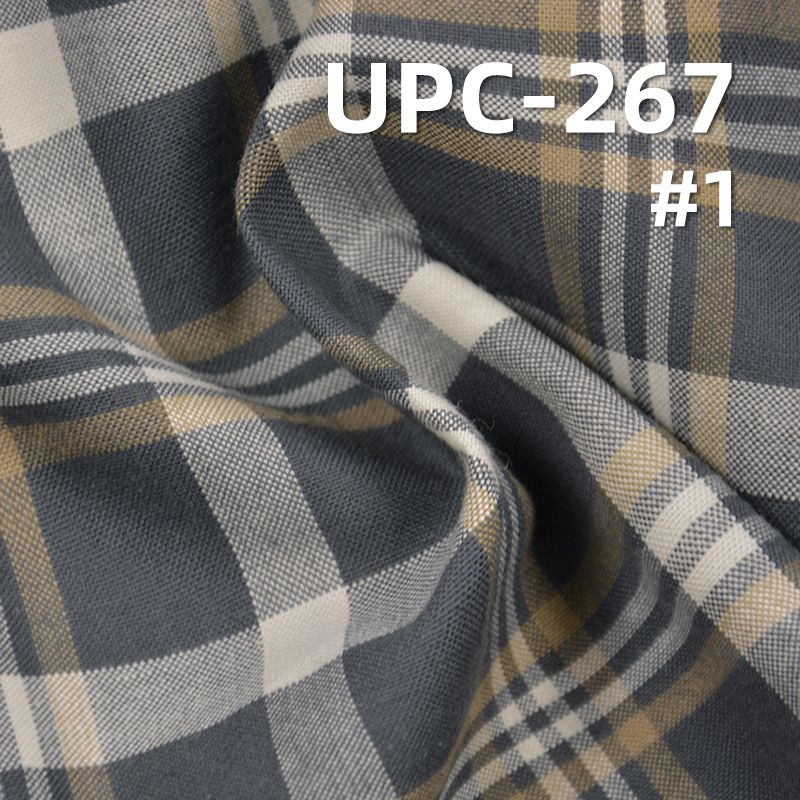 Yarn-Dyed Cotton Plaid Fabric | 130g/m2 with Wavy Weave Texture | Preppy Shirting & Fabric for Pants & Skirts