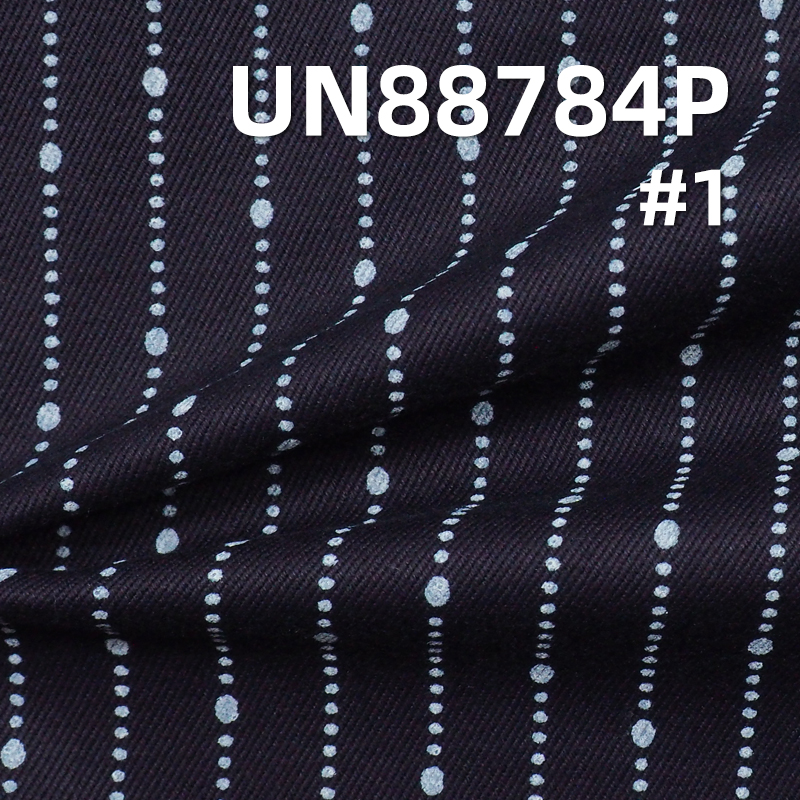 8.7 oz 100% Cotton Blue Face Blue Back Denim Fabric | "Z" Twill Denim | Discharge Printed | Denim for Skirts and Jackets